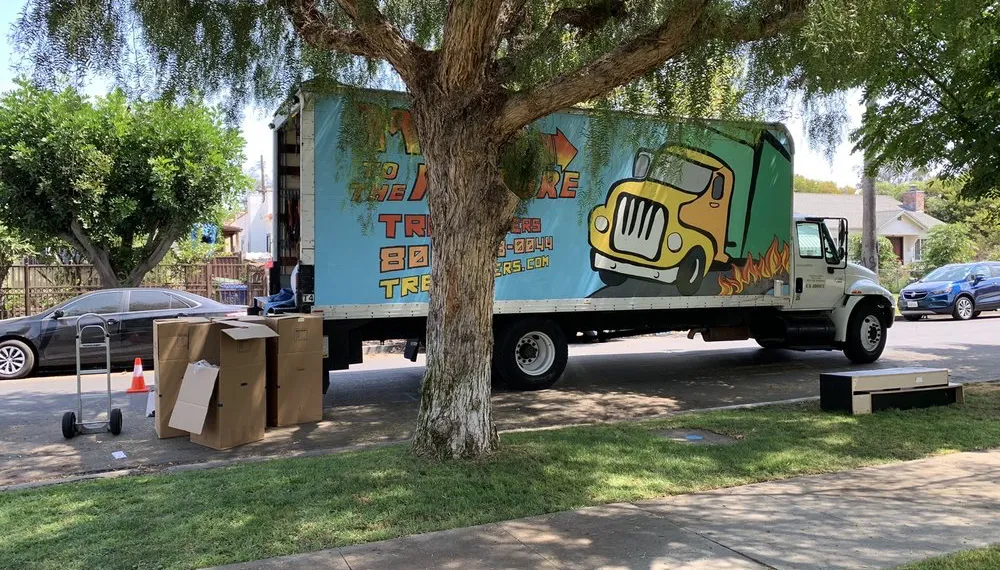 Moving truck on the road from San Francisco to Los Angeles, TrekMovers